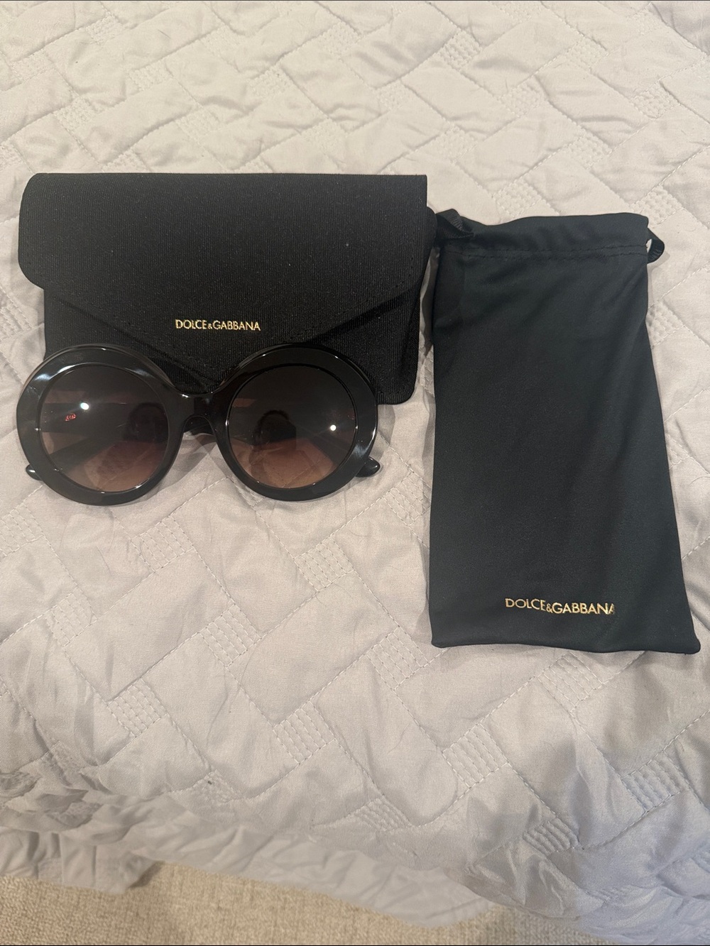 Dolce & Gabbana Brown Round Oversized Sunglasses with Gradient Lenses